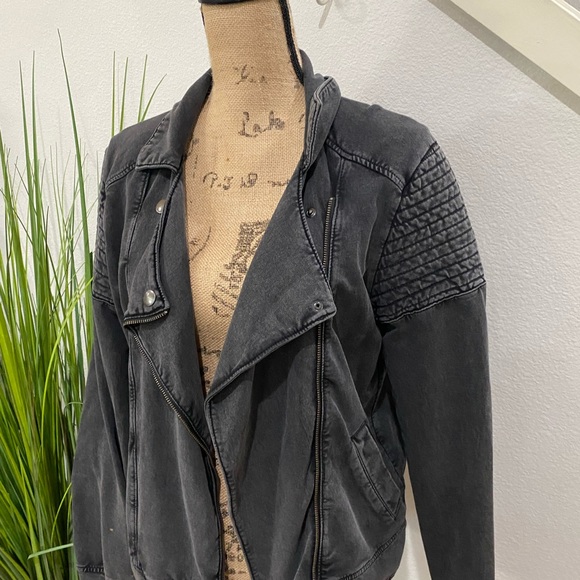 bp moto biker inspired jacket/ blazer in gray - Picture 3 of 8